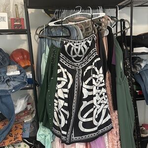 Black House White Market Black and White Patterned Dress